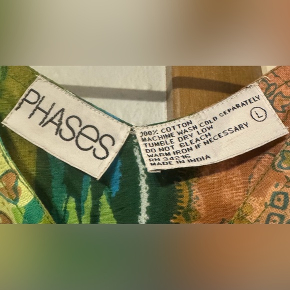 PHASES size Large Vintage Colorful Floral Women's Dress travel vacation party - Picture 2 of 4